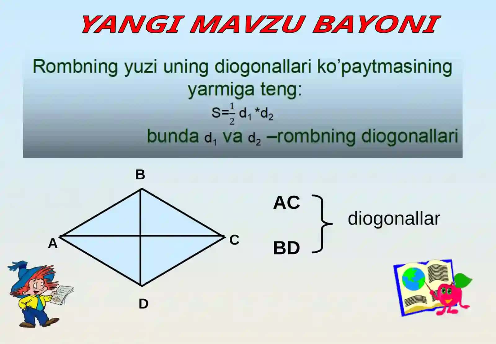 8-sinf geometriya .Romb va trapetsiyaning yuzi 3