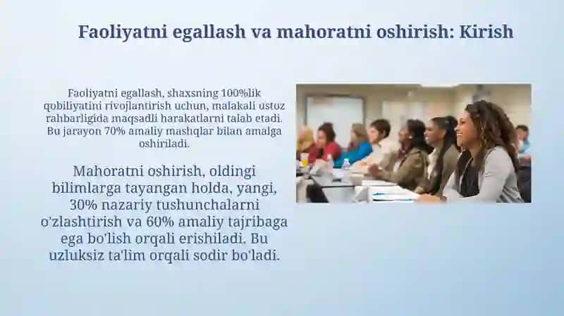 Faoliyatning oʻzlashtirilishi va malakalarni egallash. Motiv va motivatsiya 3