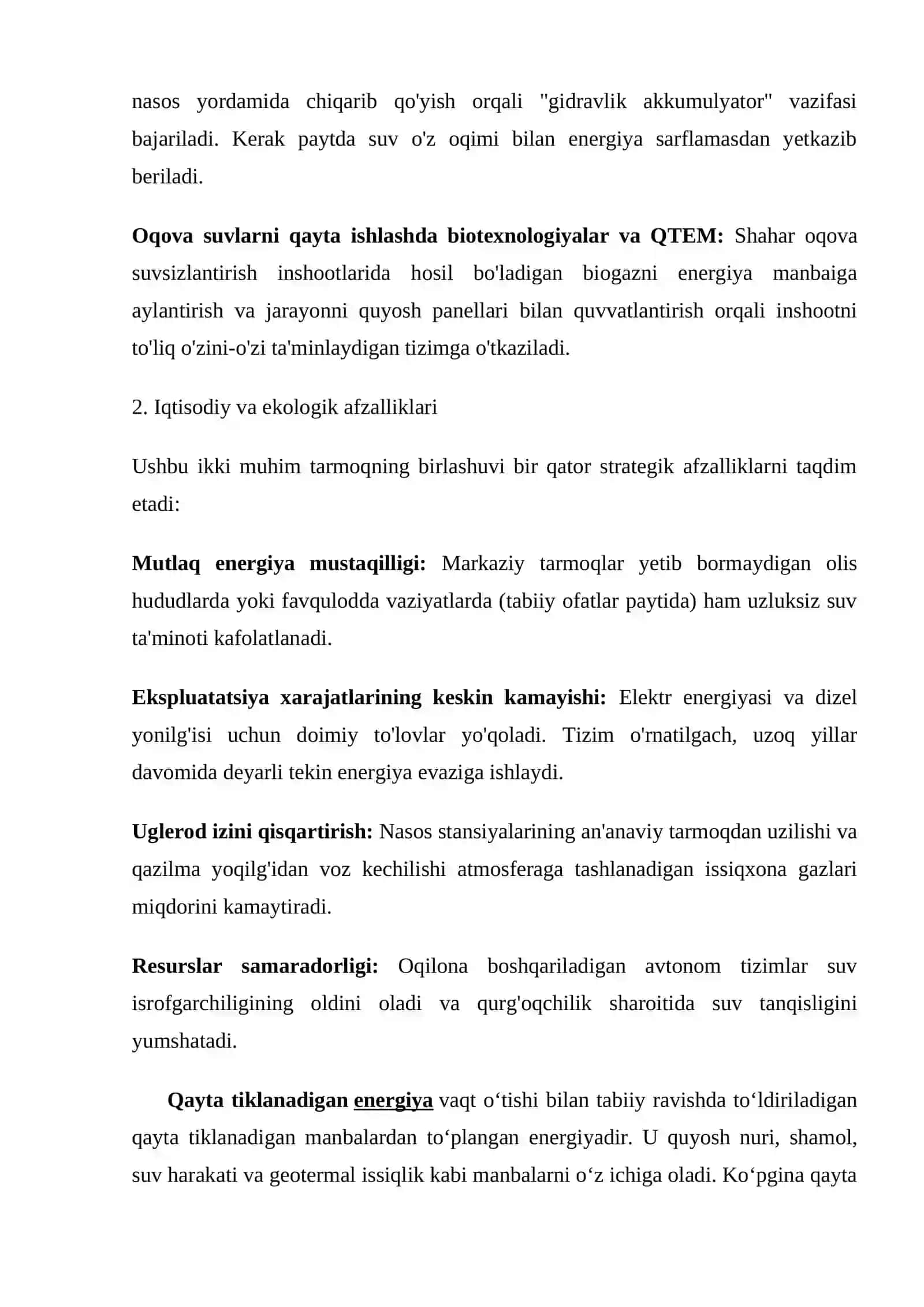 Avtonom suv ta'minoti tizimlarida qayta tiklanadigan energiya manbalaridan foydalanish 3