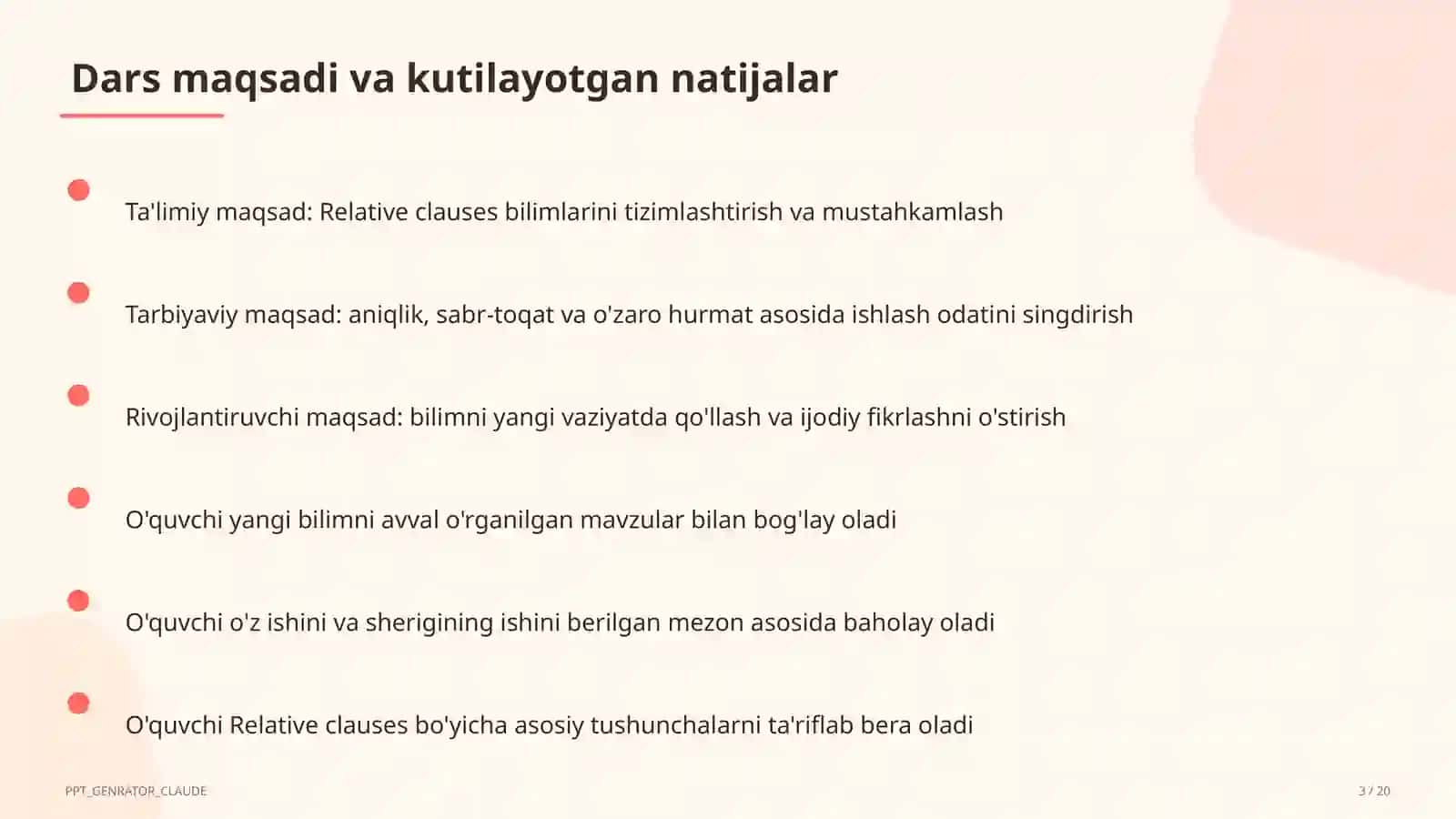 Relative clauses (10-sinf) 4