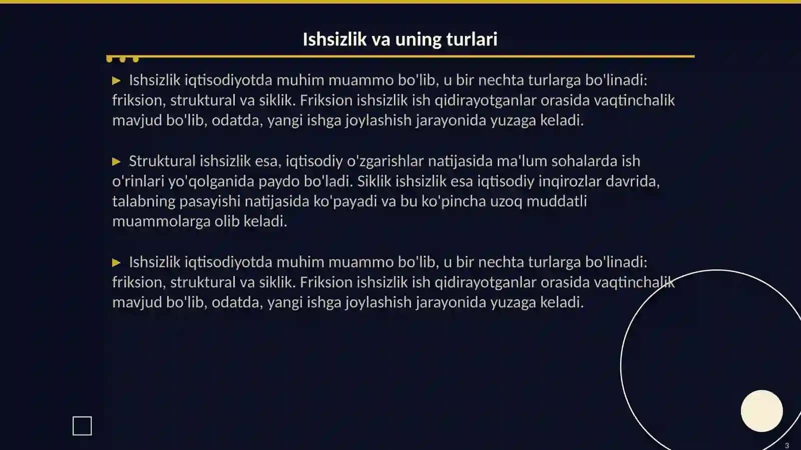 Iqtisodiyot nazariyasi Ishsizlikni kamaytirishda davlat siyosatining roli 3