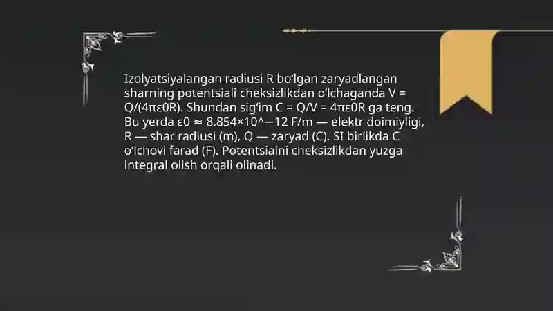 Zaryadlangan shar sig‘imi. 3