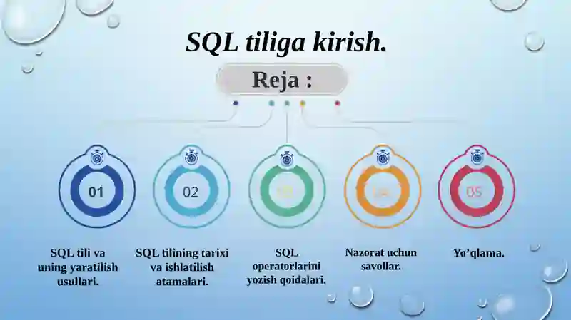Malumotlar bazasi SQL ga kirish 3