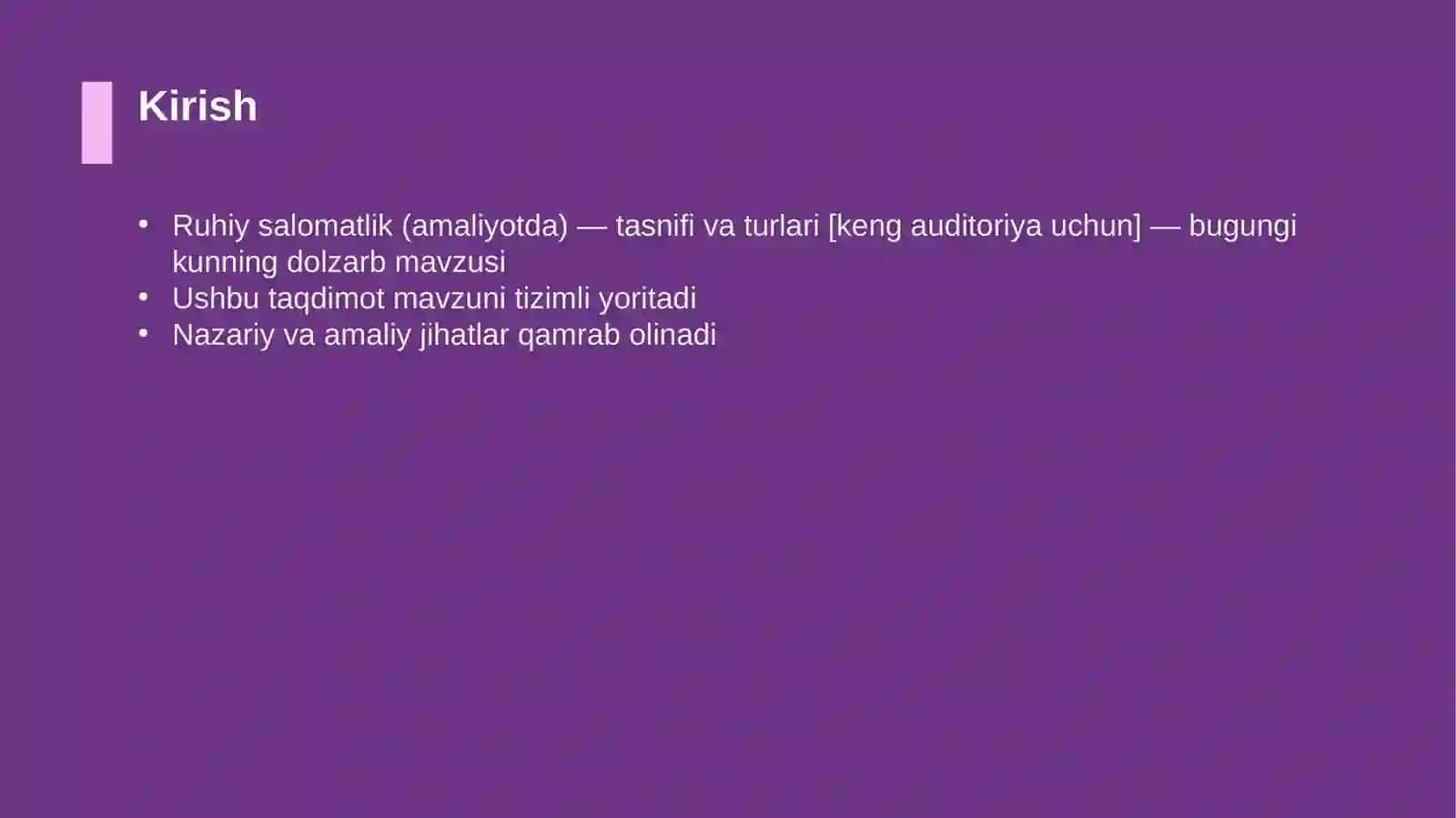 Ruhiy salomatlik (amaliyotda) — tasnifi va turlari [keng auditoriya uchun] 3