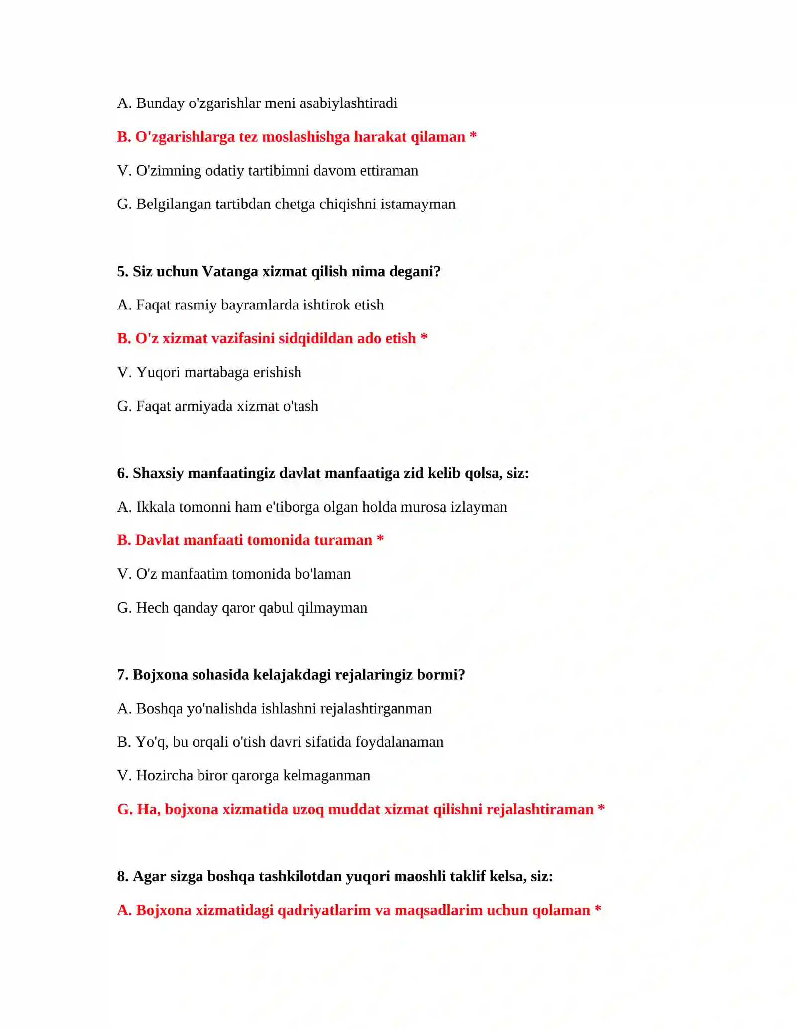 Bojxona mantiqiy test online 3