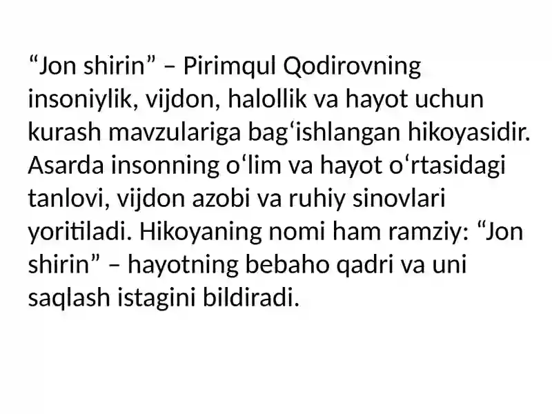 "Jon shirin" hikoyasi 3
