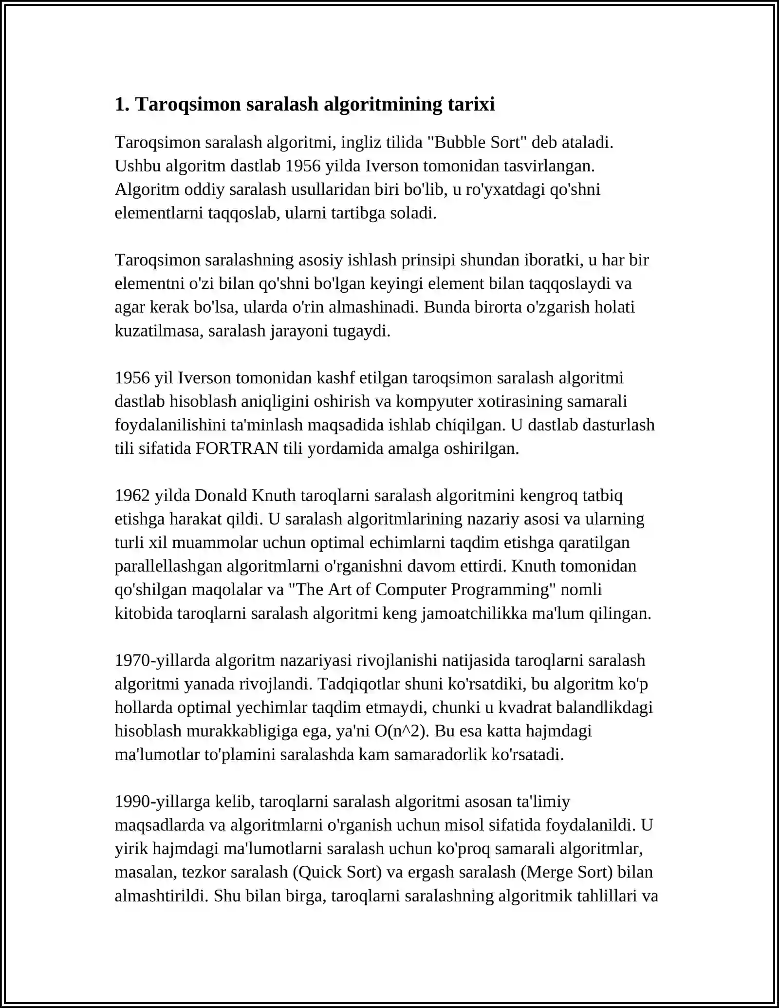 TAROQSIMON SARALASH(COMB SORT) 3