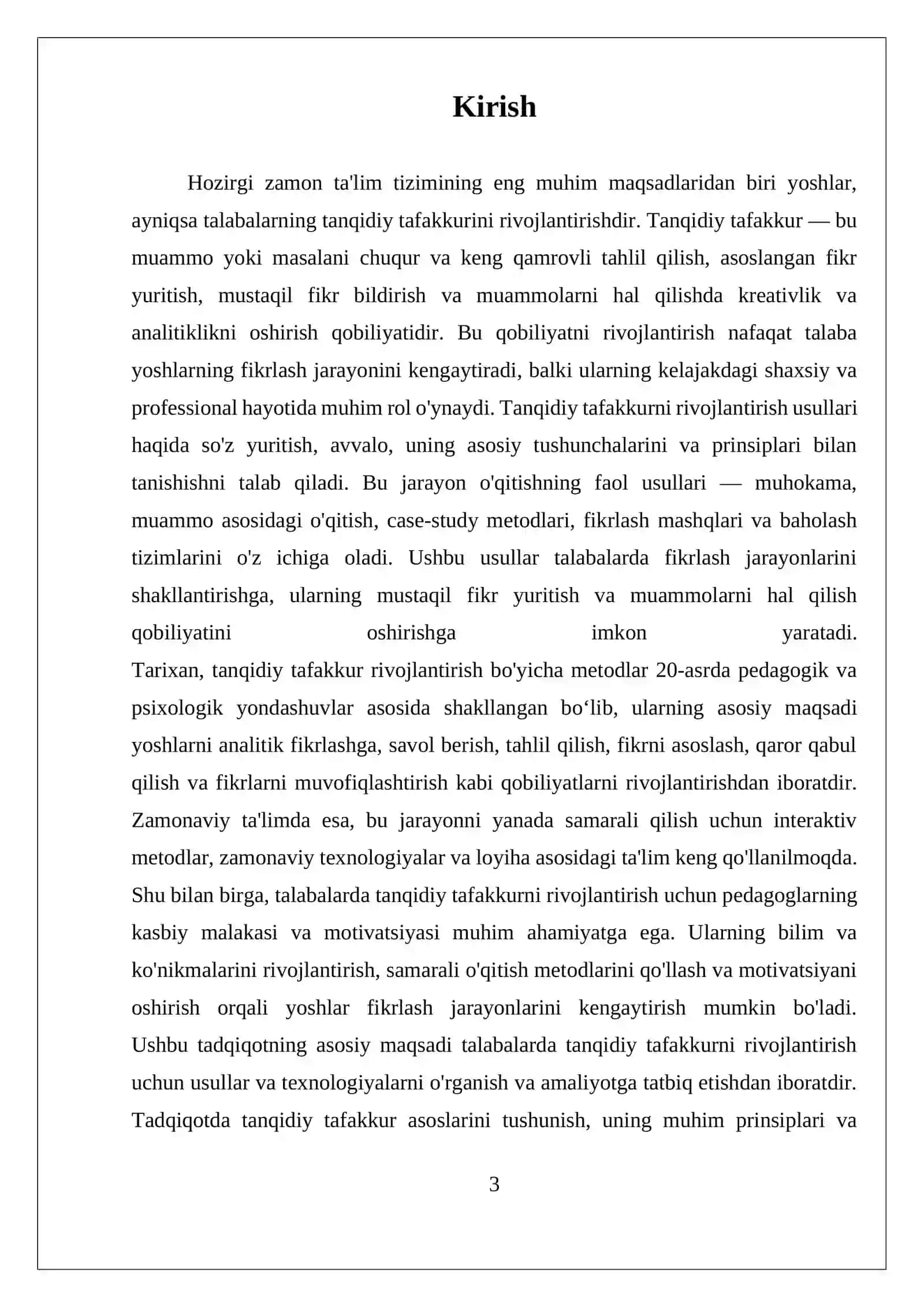 Tanqidiy Tafakkur Rivojlantirish Usullari 3