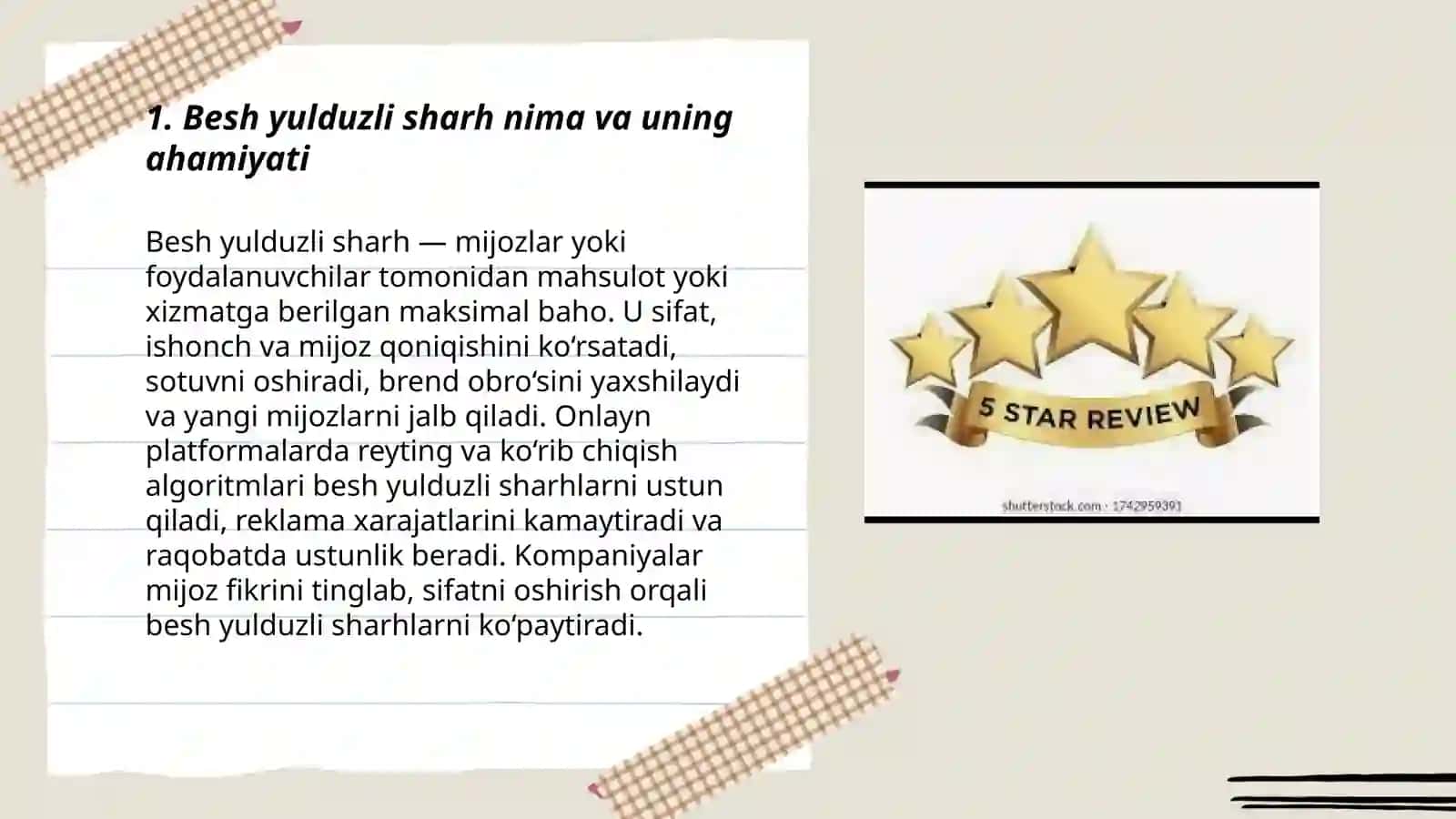 Besh yulduzli sharh - Xushvaqtova Sarvinoz 3