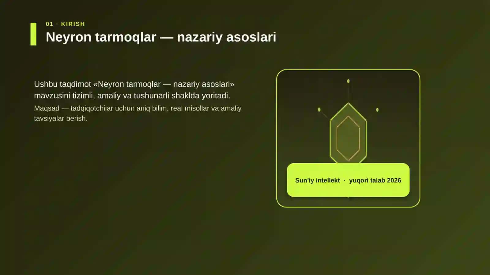 Neyron tarmoqlar — nazariy asoslari 3