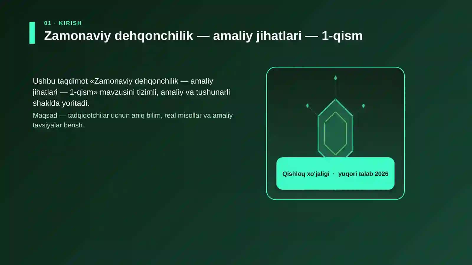 Zamonaviy dehqonchilik — amaliy jihatlari — 1-qism 3