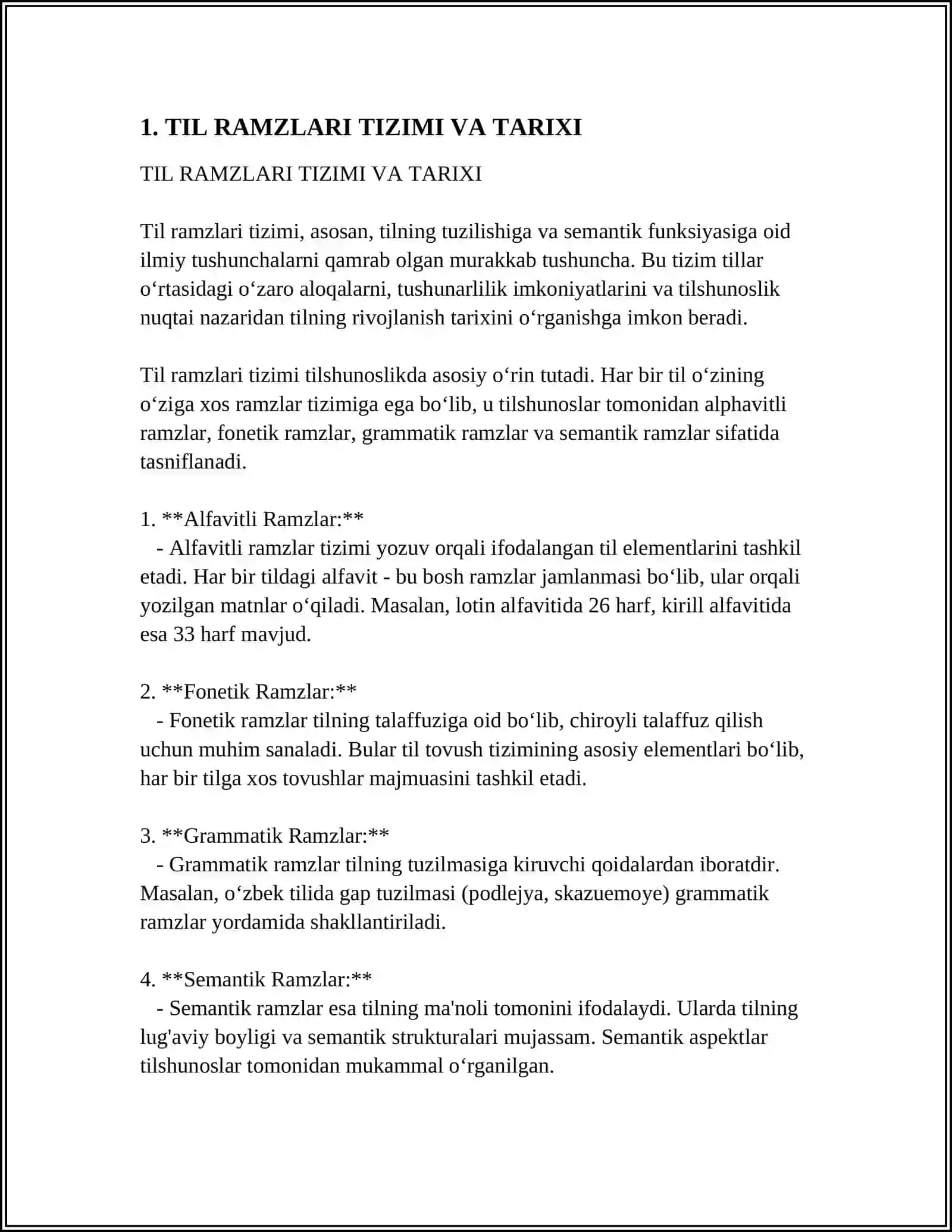 TIL RAMZLARI TIZIMI 3