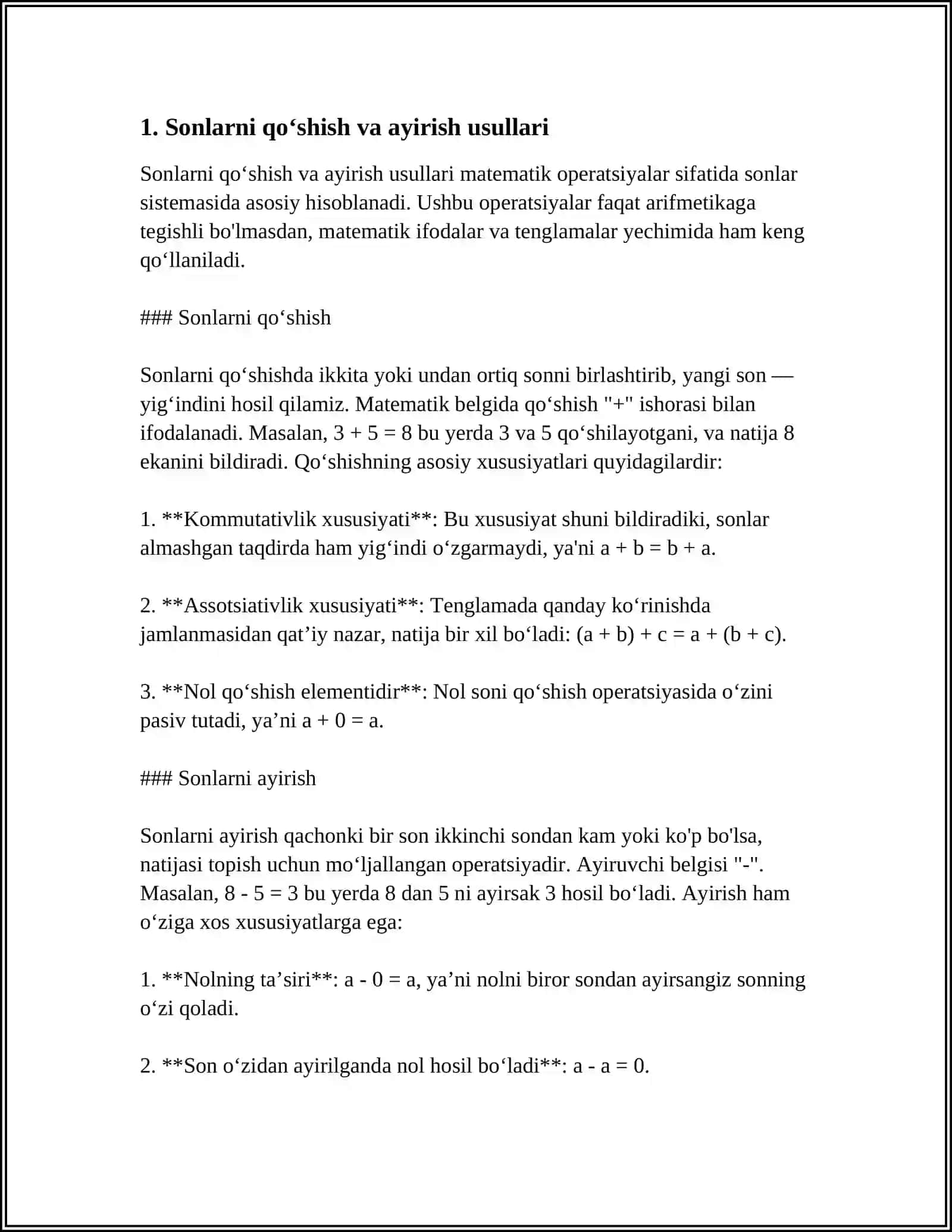 METEMATIK TO'GARAKLAR, O‘N MINUTLIKLAR, KONKURSLAR, BELLASHUV VA MASHG'ULOTLARNI TAYYORLASH VA O'TKAZISH METODIKASI (3-SINF MISOLIDA) 3