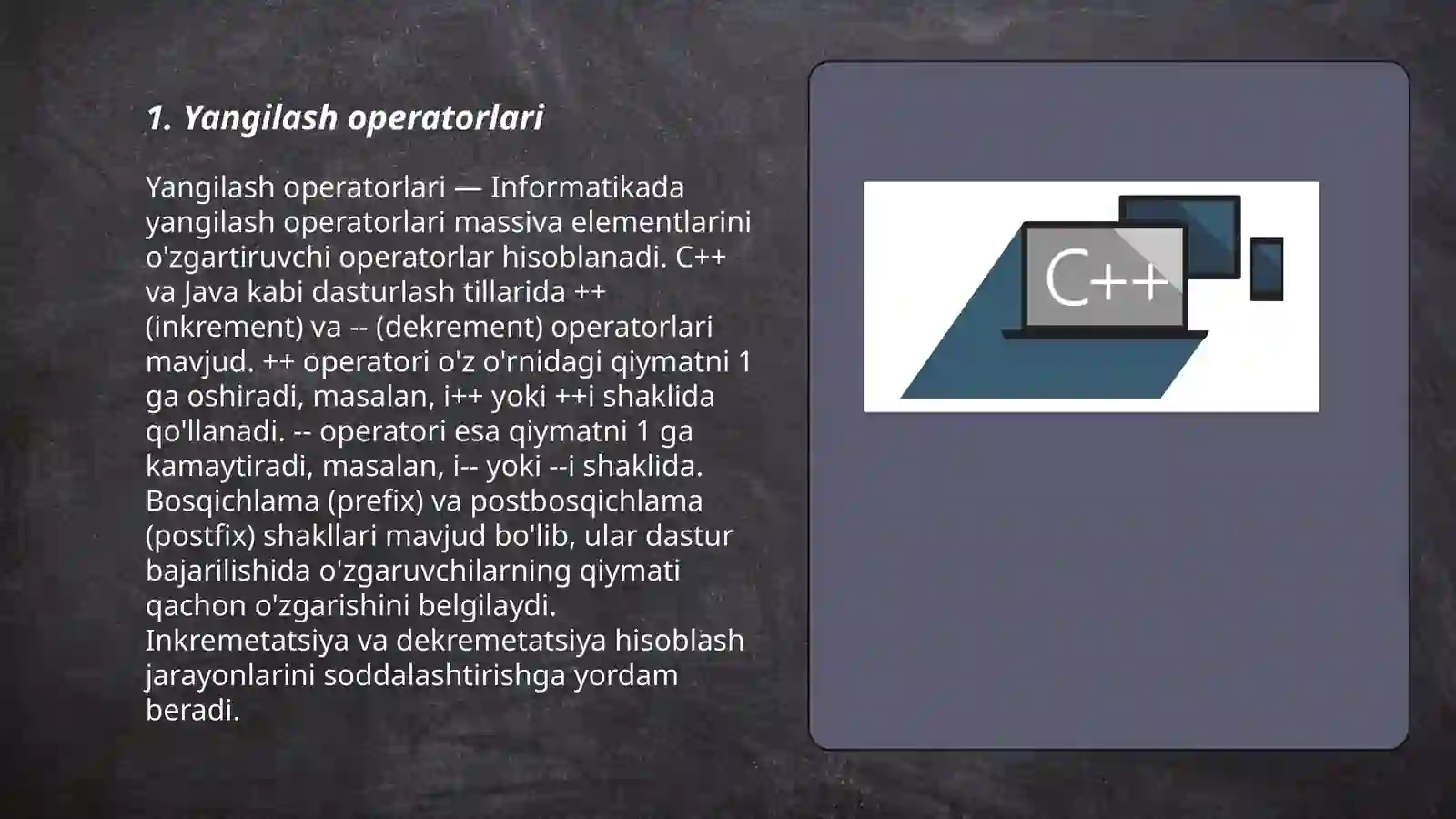C++ da operatorlar 3
