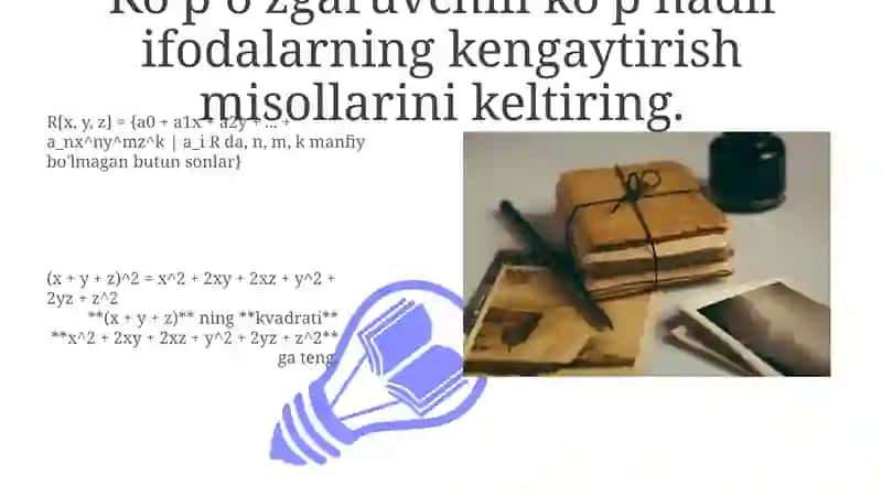 Ko'p o'zgaruvchili ko‘phadlarni yozish 3
