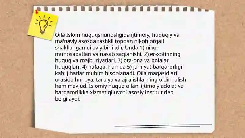 Islom huquqshunosligida oila nikoh taloq idda va zihor tushunchalarini tariflash 3