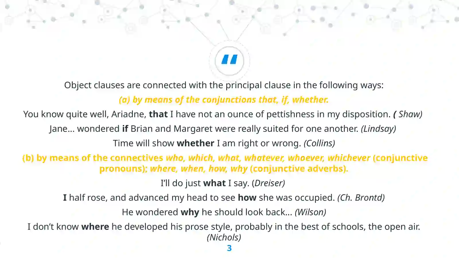 Object clauses 3