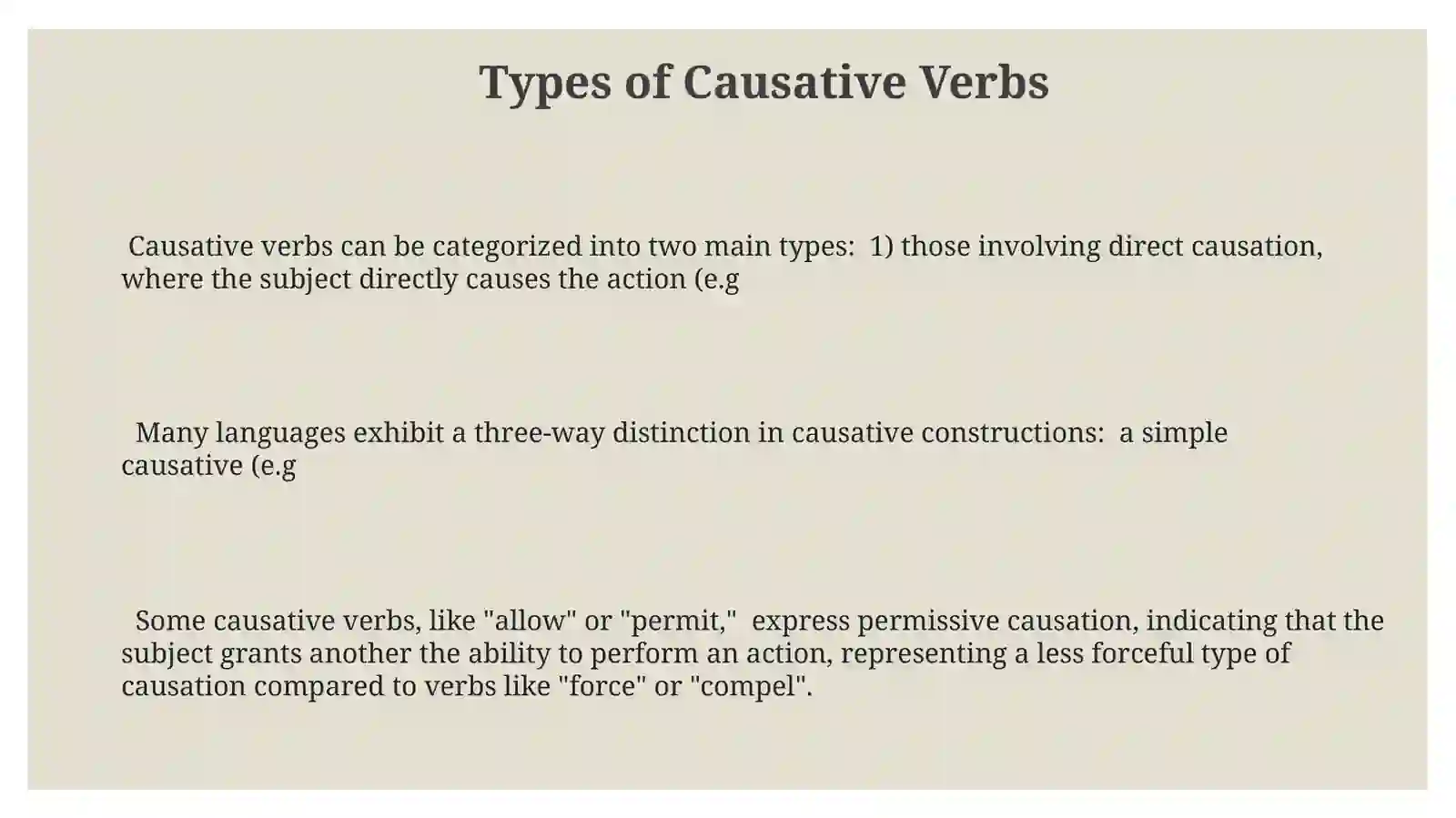 Causatives 3