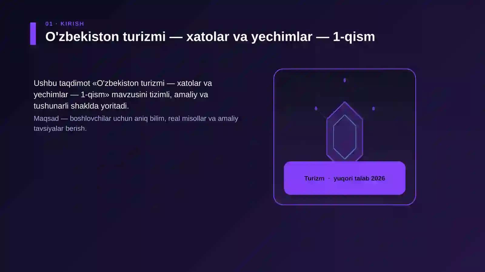 O'zbekiston turizmi — xatolar va yechimlar — 1-qism 3