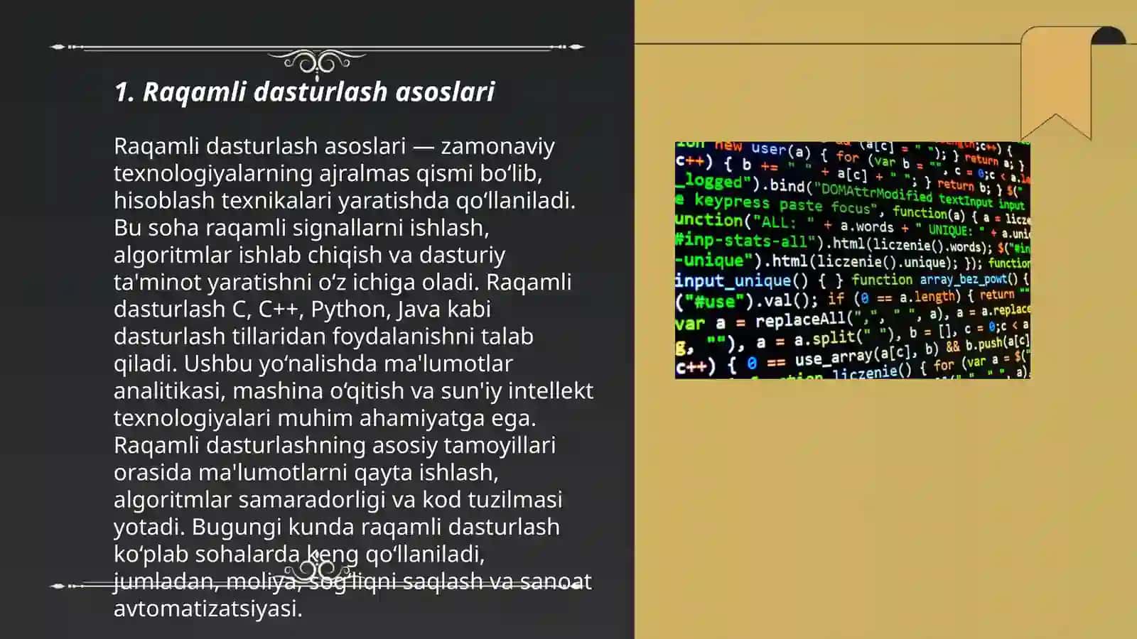 Raqamli dasturlash asoslari 3