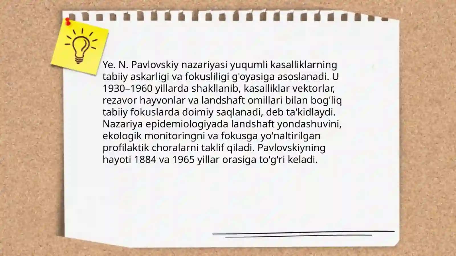 Yuqumli kasalliklar epidemiologiyasi: Epidemik jarayon to'g'risida talimot - Ye. N. Pavlovskiy nazariyasi 3