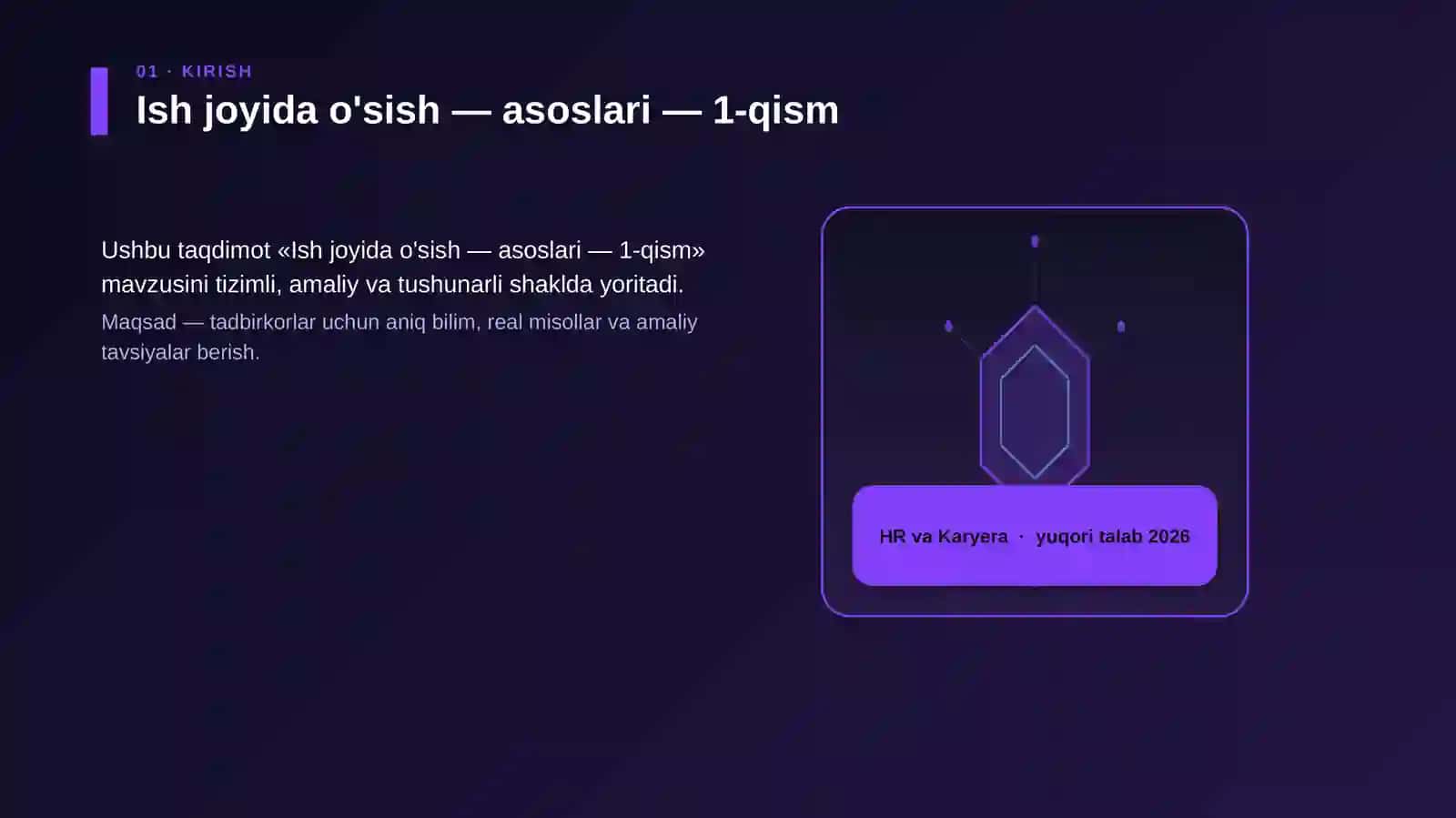 Ish joyida o'sish — asoslari — 1-qism 3