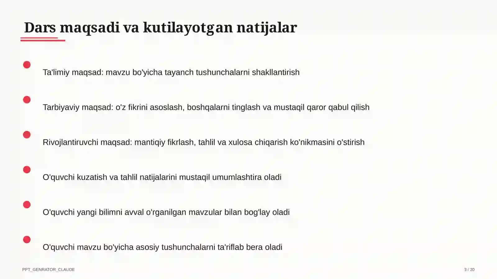 Maqsad va natijalar 3
