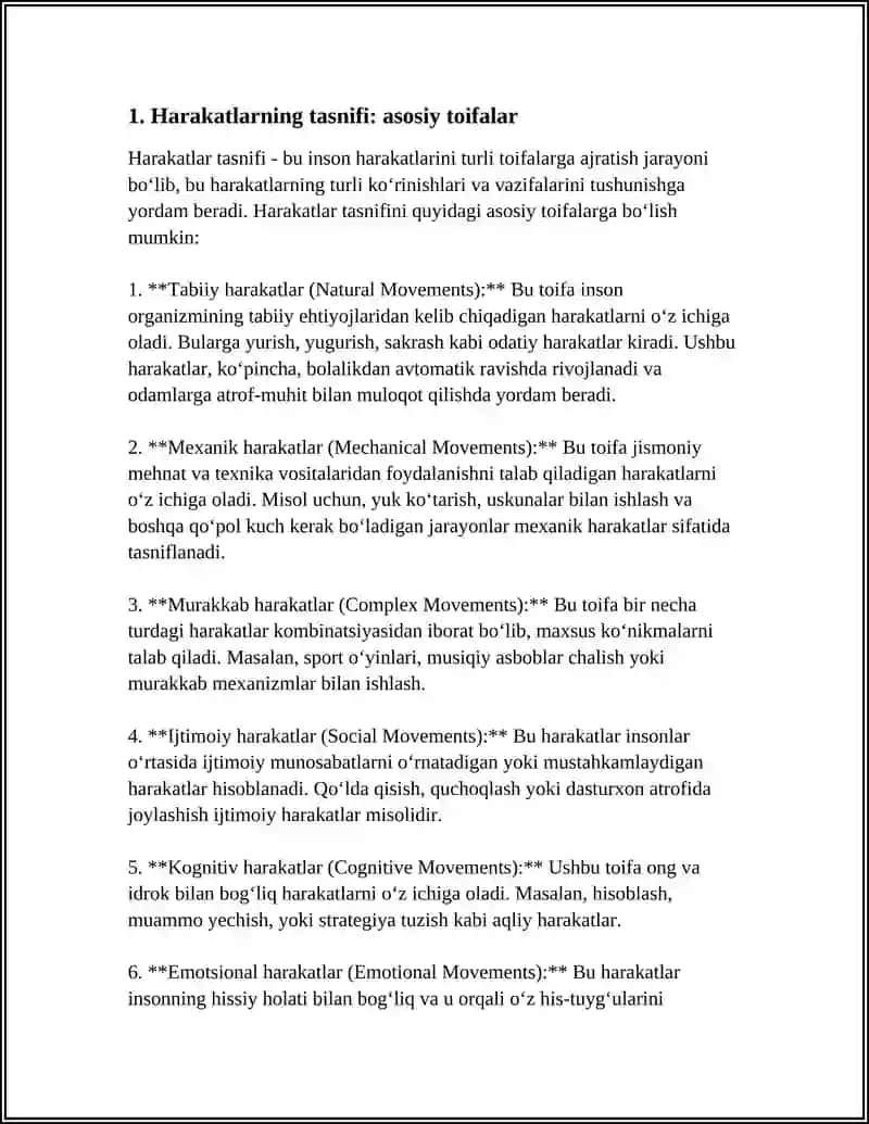 HARAKATLARNING TAVSIFI 3