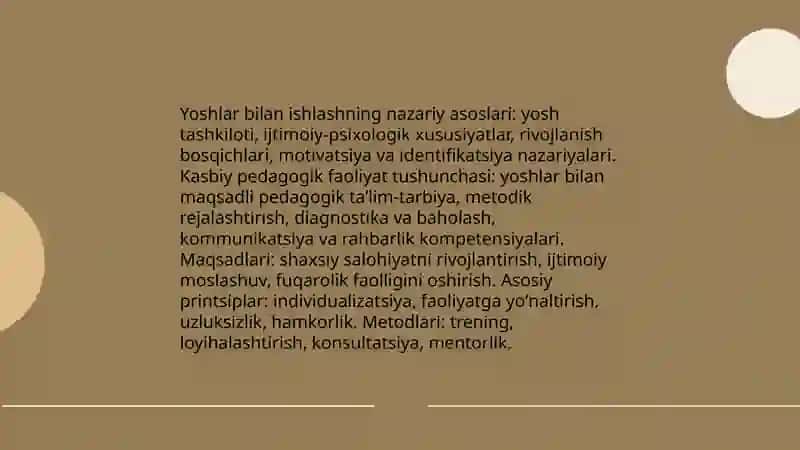 Yoshlar bilan ishlash boʻyicha kasbiy pedagogik faoliyat va uning oʻziga xosliklari 3