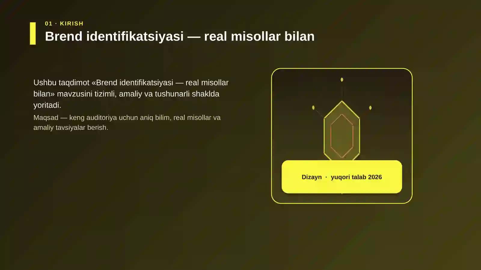 Brend identifikatsiyasi — real misollar bilan 3