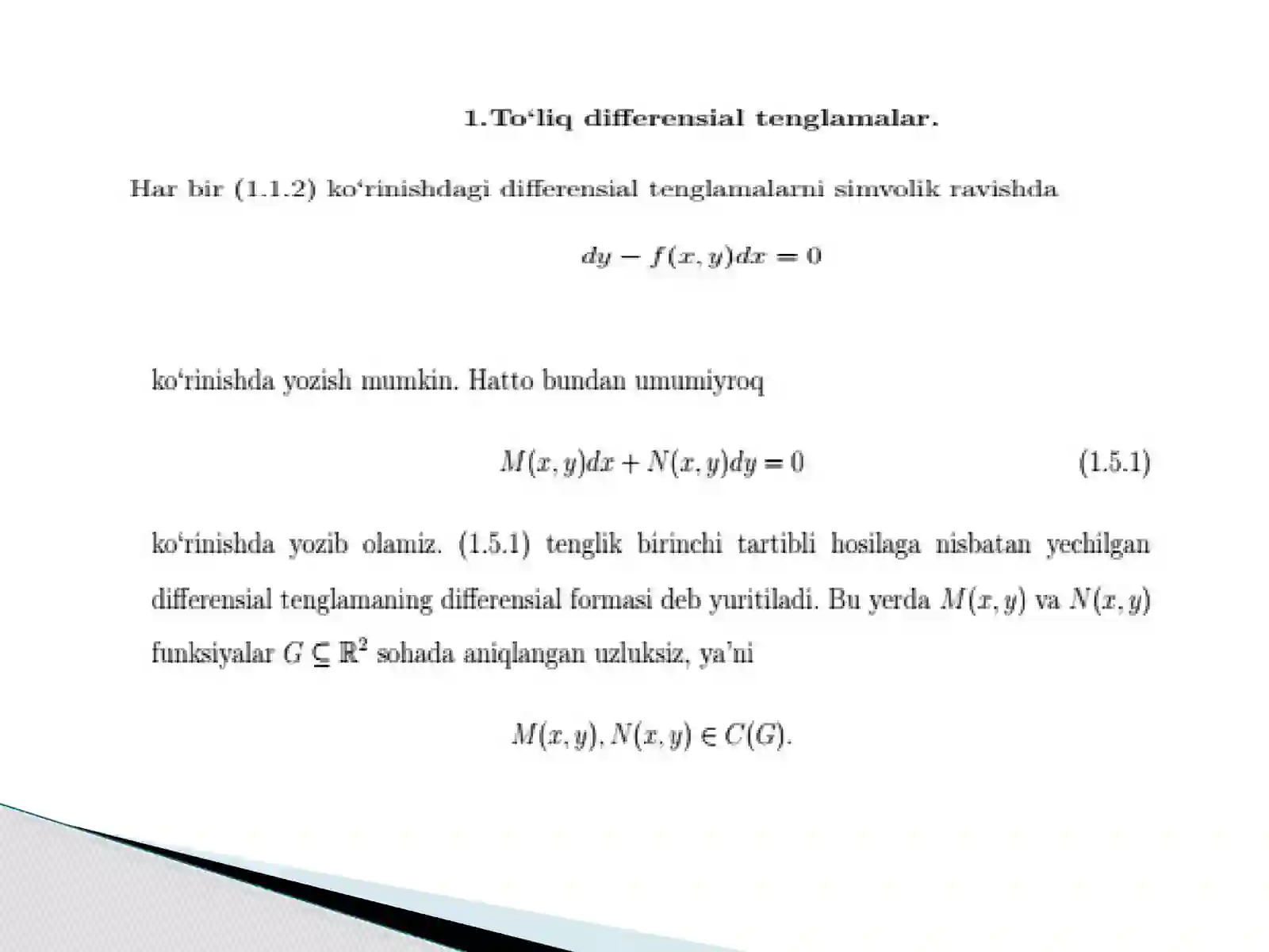 To’liq differensial tenglama 3