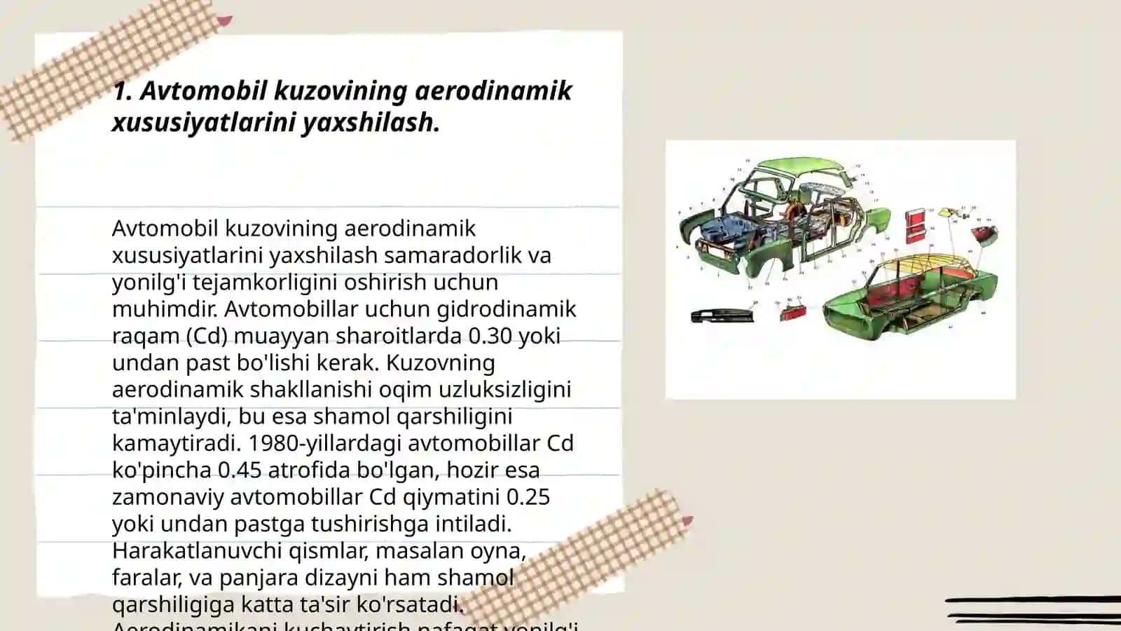 Avtomobillarning kuzovi, kabina va platformasini kórinishini rivojlanish istiqbollari 3