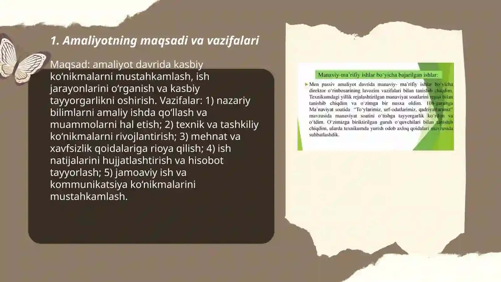 Amaliyotning maqsadi va vazifalari 3