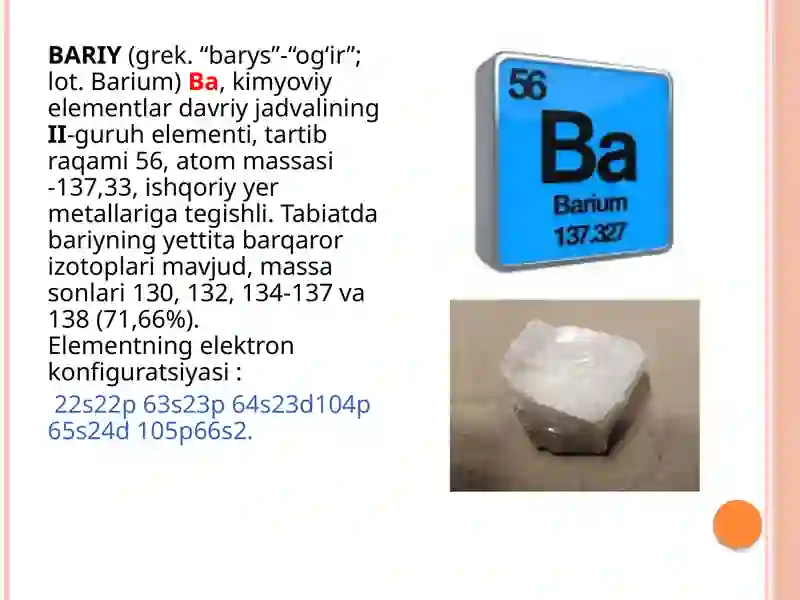 Barit maʼdanlarini boyitish 3