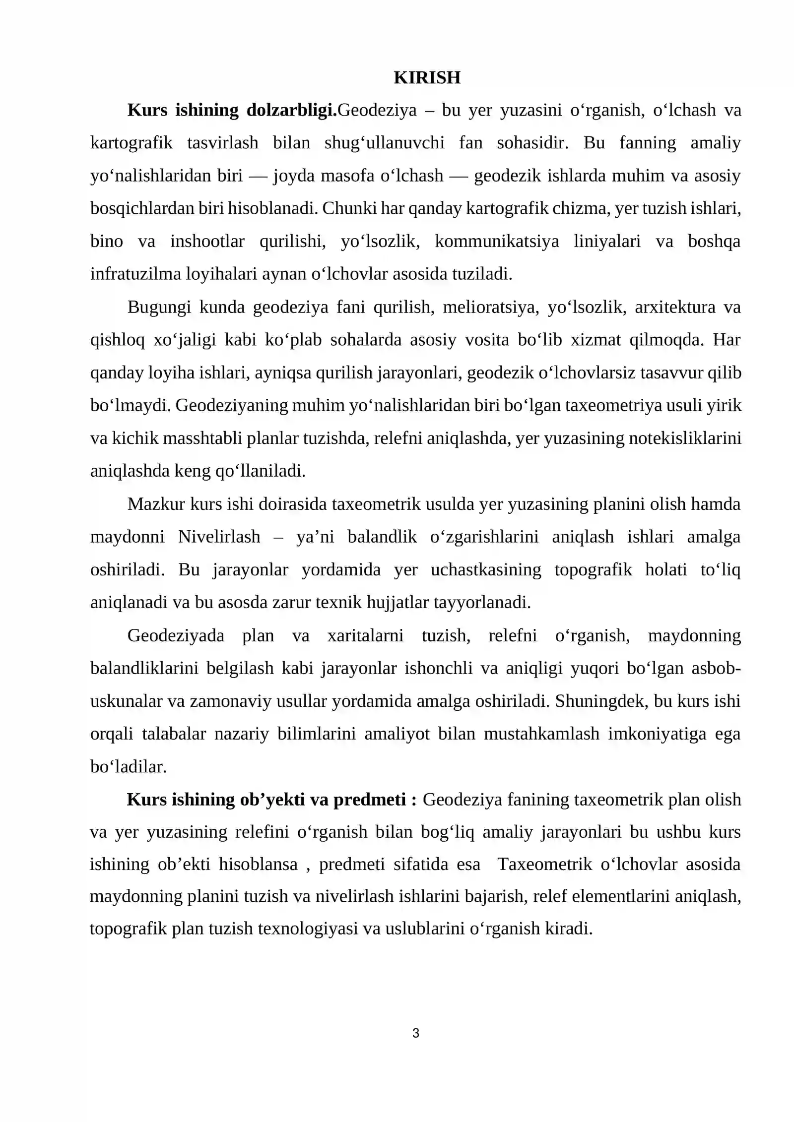 Taxeometrik plan olish. Maydonni nivelirlash 3