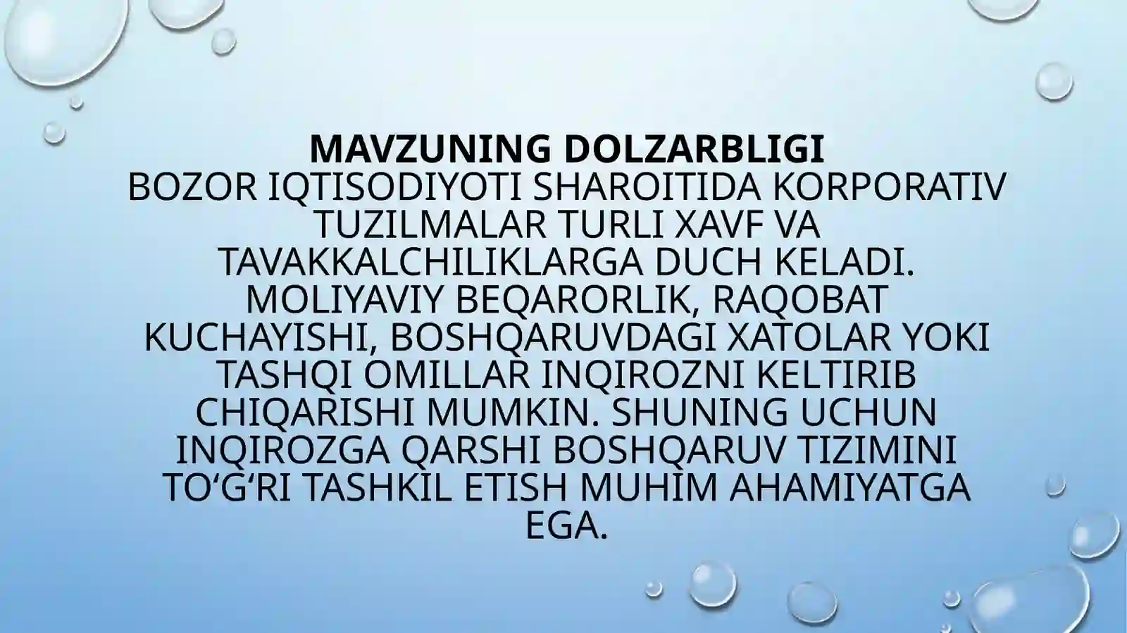 Inqirozga qarshi boshqaruvning tashkiliy xususiyatlari 3
