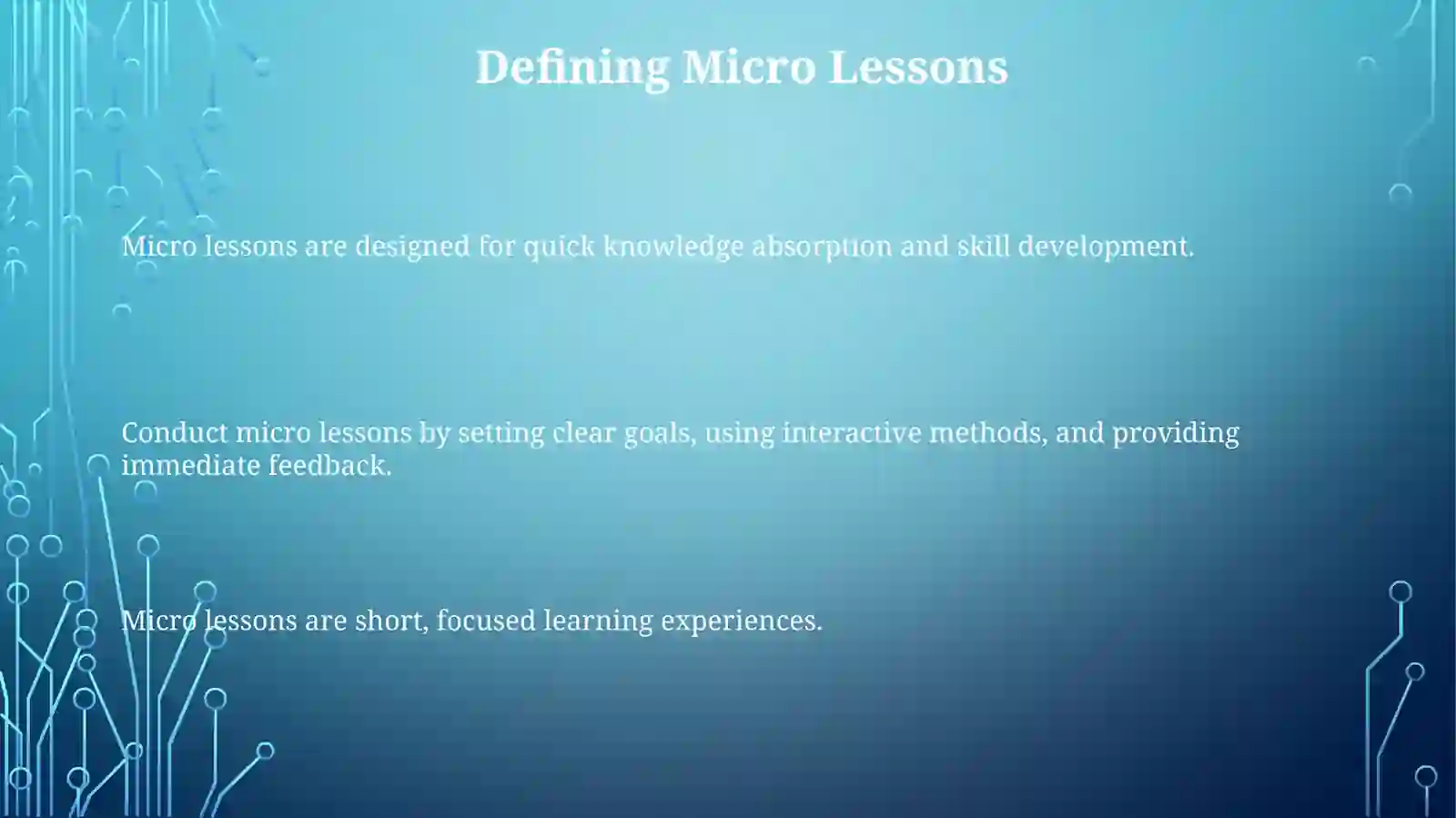 Conducting a microlesson 3