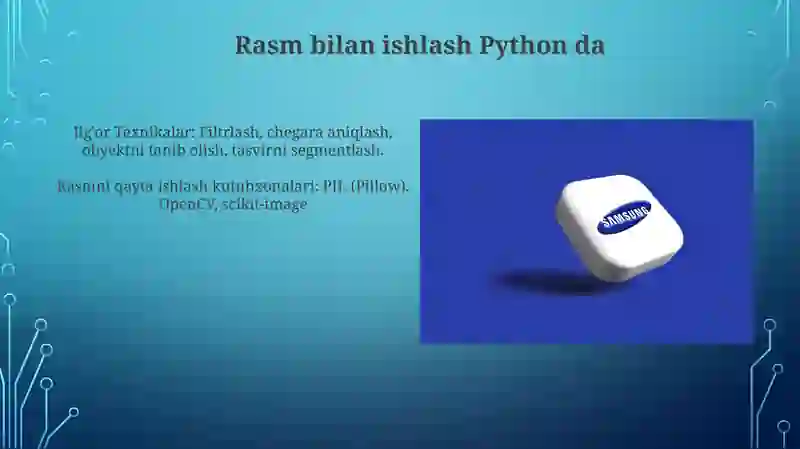 Rasm bilan ishlash Python da 3