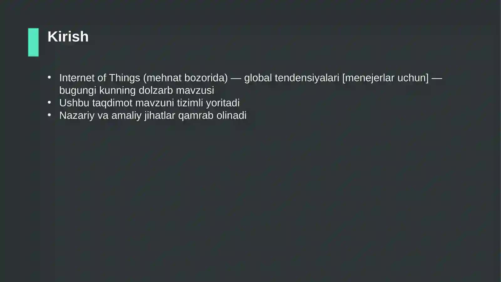Internet of Things (mehnat bozorida) — global tendensiyalari [menejerlar uchun] 3