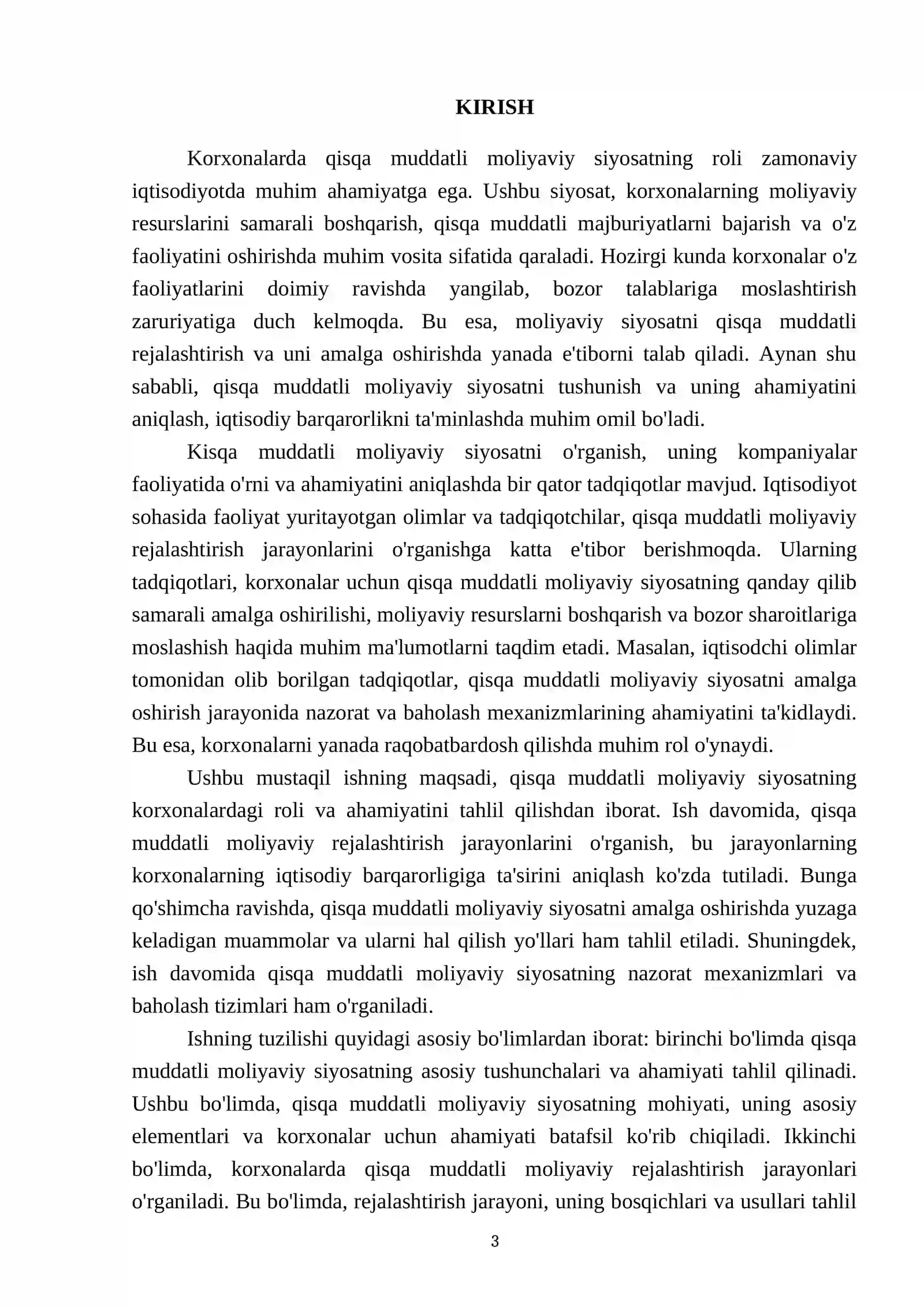Korxonalarda qisqa muddatli moliyaviy siyosatning roli 3