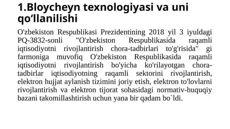 Blokcheyn texnologiyasi va undan foydalanish yo‘llari 3
