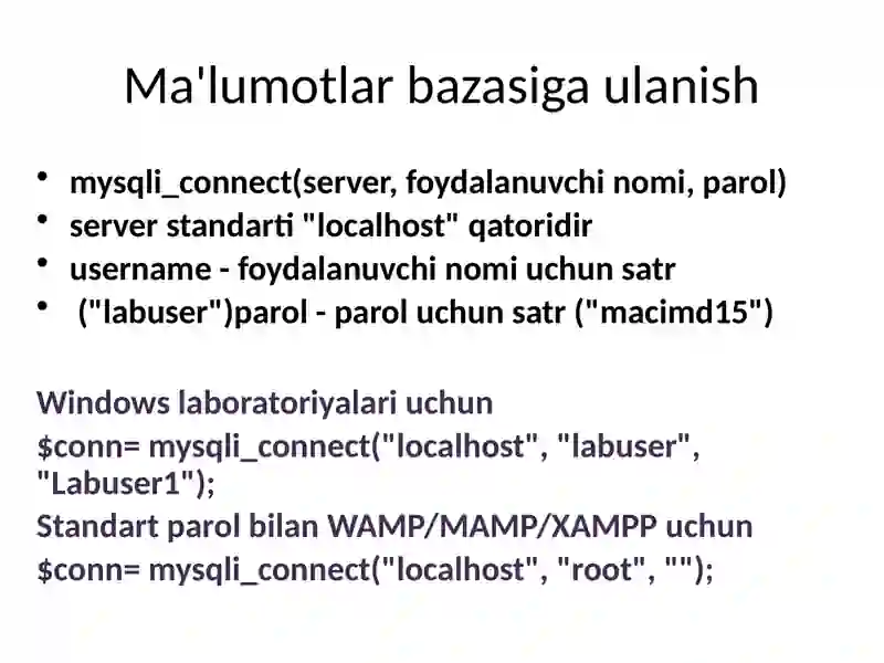 PHP va MySQL 3