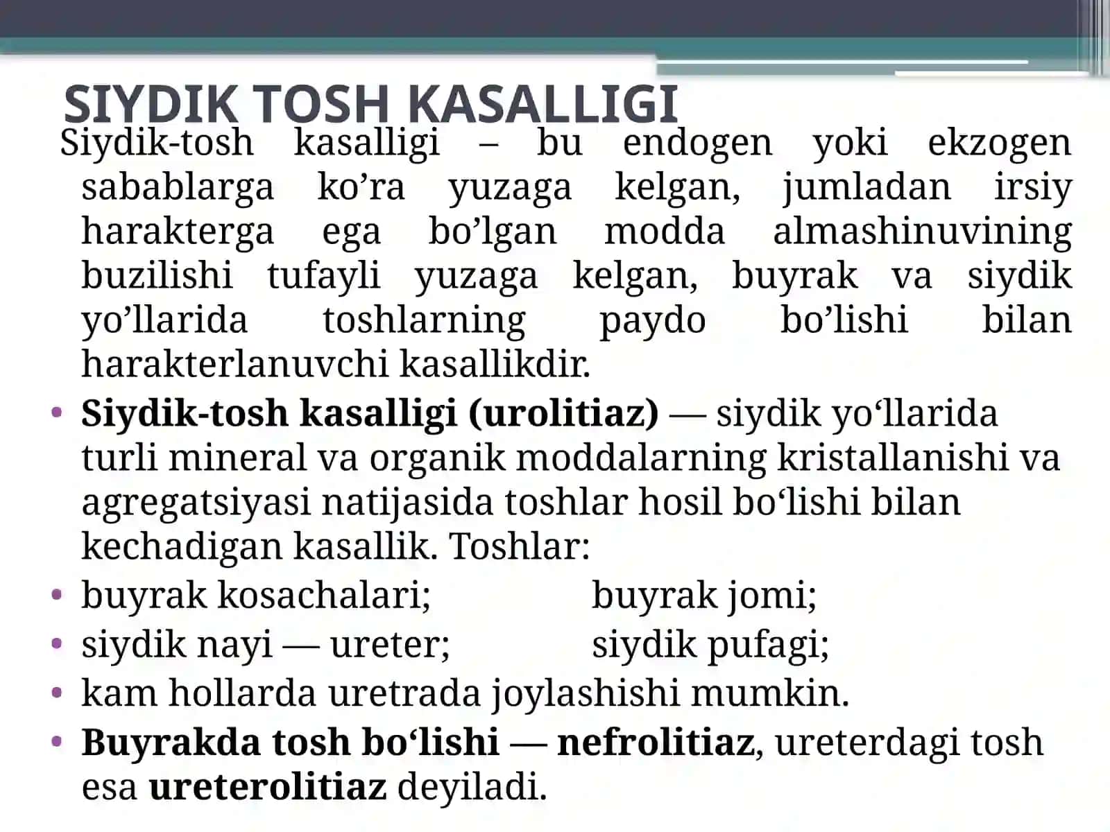 Siydik-tosh kasalligi 3