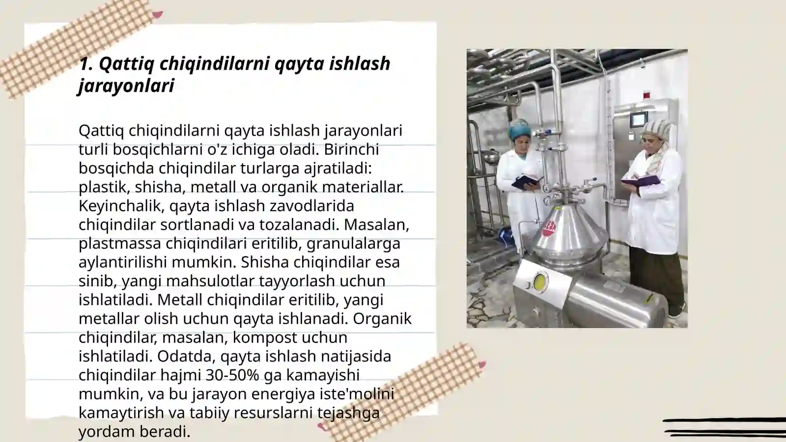 Qattiq chiqindilarni qayta ishlash texnologiyasi 3
