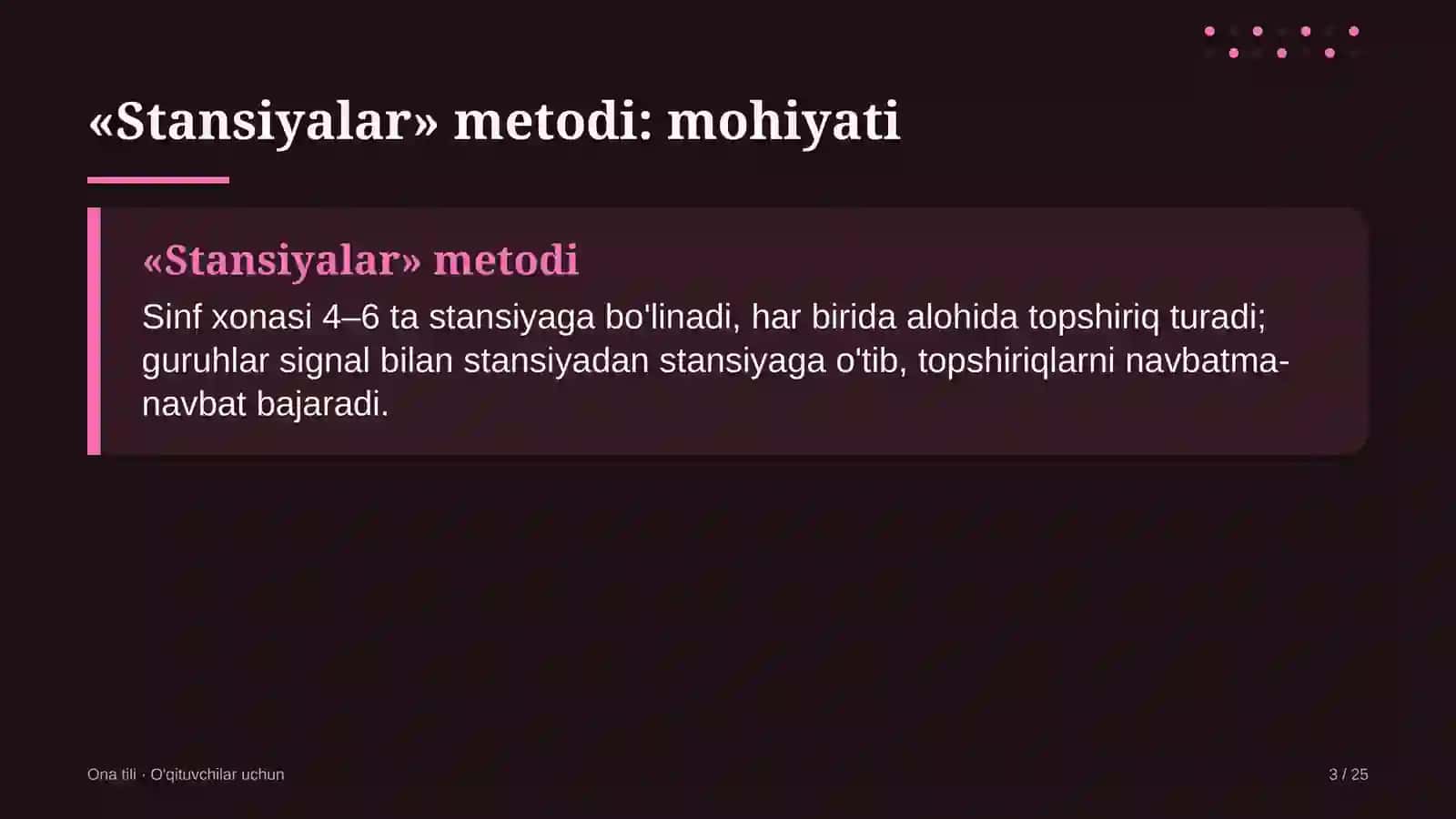 ona tili darslarida stansiyalar metodidan foydalanish 3338 3