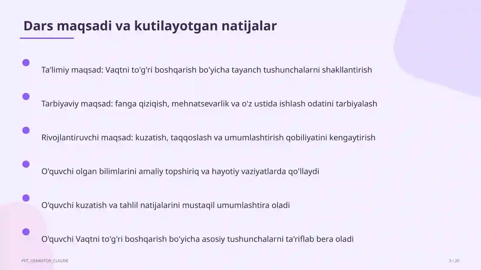 Vaqtni to'g'ri boshqarish 3
