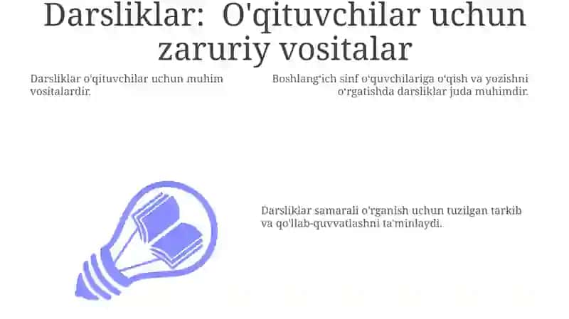 Darsliklar: O'qituvchilar uchun zaruriy vositalar 3