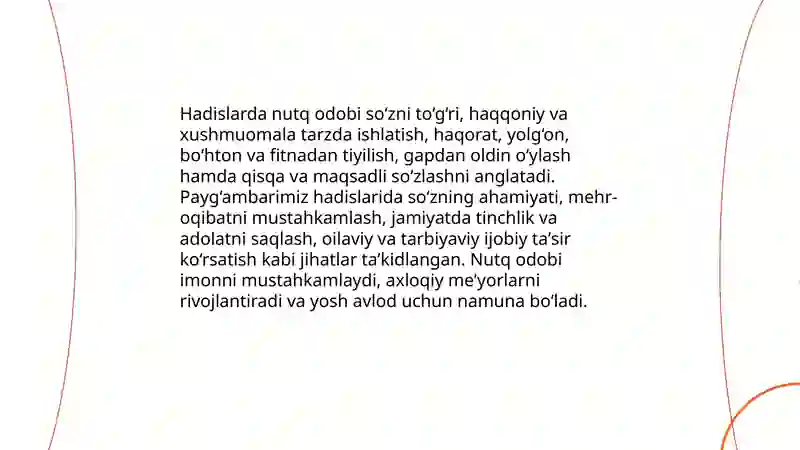 Hadislarda nutq odobi 3