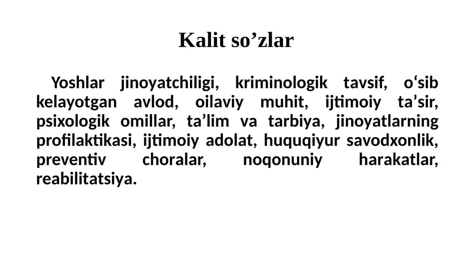 Voyaga yetmaganlar va yoshlar jinoyatchiligining kriminologik tavifi va oldini olish 3