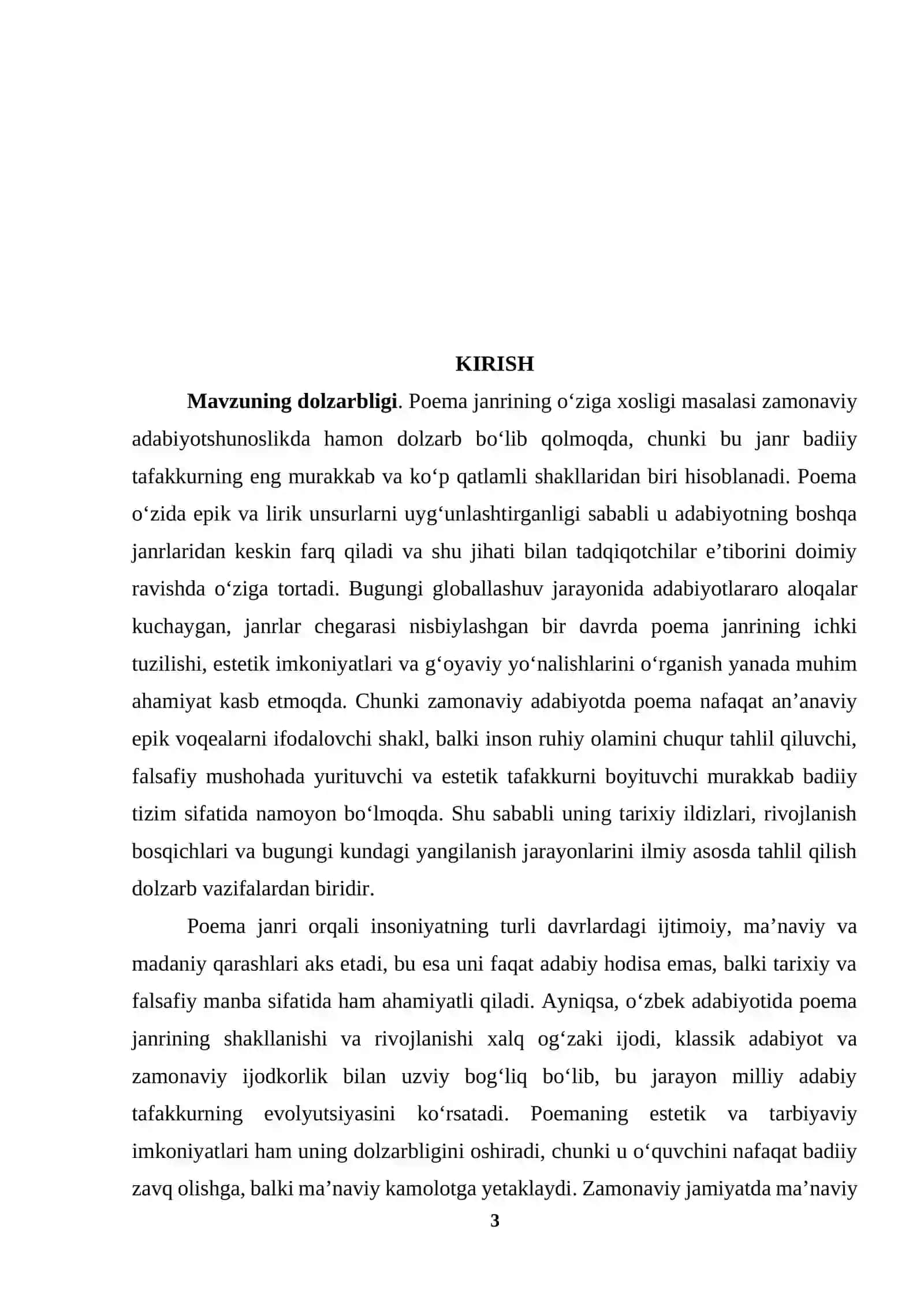 Filologiya va tillarni oʻqitish (oʻzbek tili) - Poema janrining o‘ziga xosligi 3